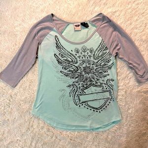 Harley Davidson 3/4 sleeve shirt